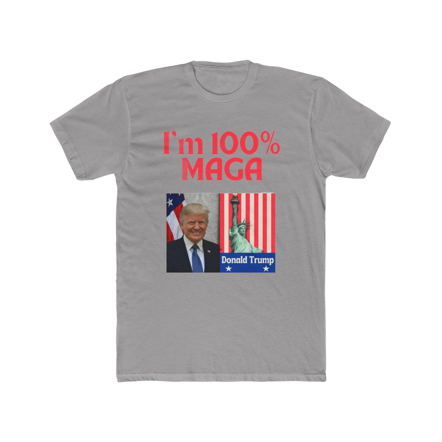 T-Shirt Donald Trump 100% MAGA Unisex Cotton Crew Tee